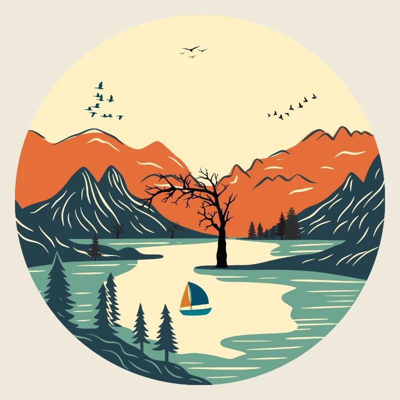 Serene Mountain and Lake Landscape