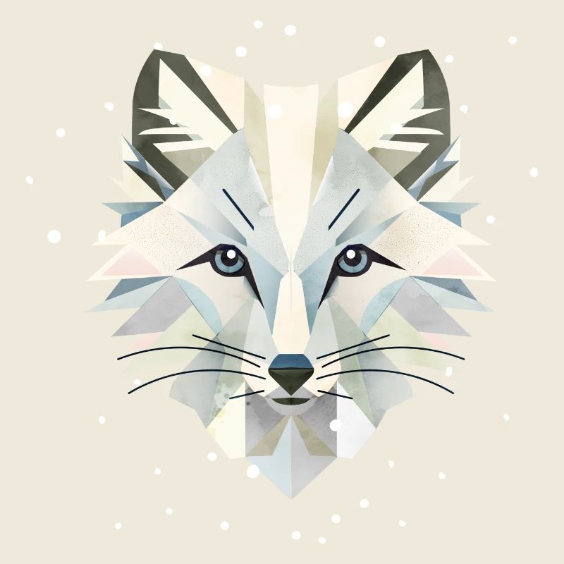 Zauberhaftes Polarfuchs-in geometrischer Eleganz