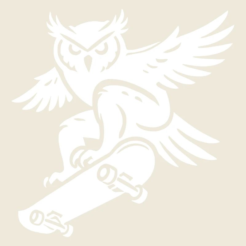 Schneeeule Skateboard Silhouette Minimalistischer