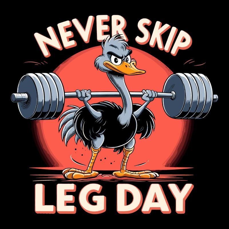 Leg Day Strauß Beintraining witzig Gym Geschenk