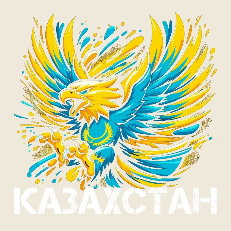 Kazakhstan Eagle Flag Flag Cyrillic Gift