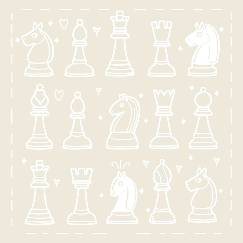 Chess Pieces Line Art