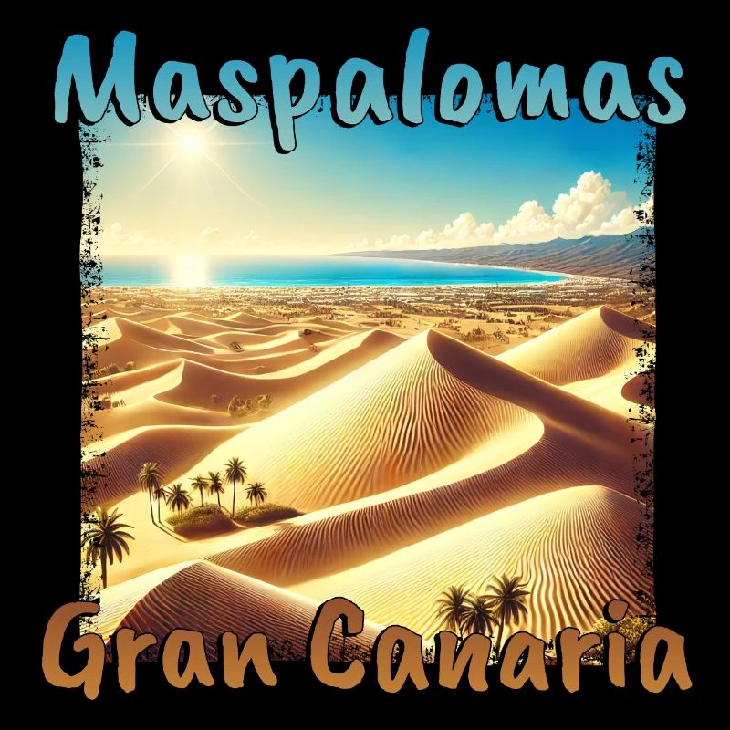 Maspalomas Dunes Beach Sunset Grunge