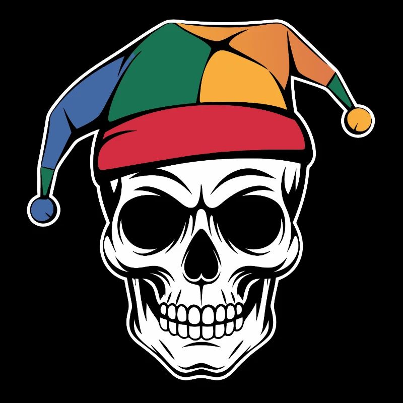 Lustiger Skull mit Narrenkappe