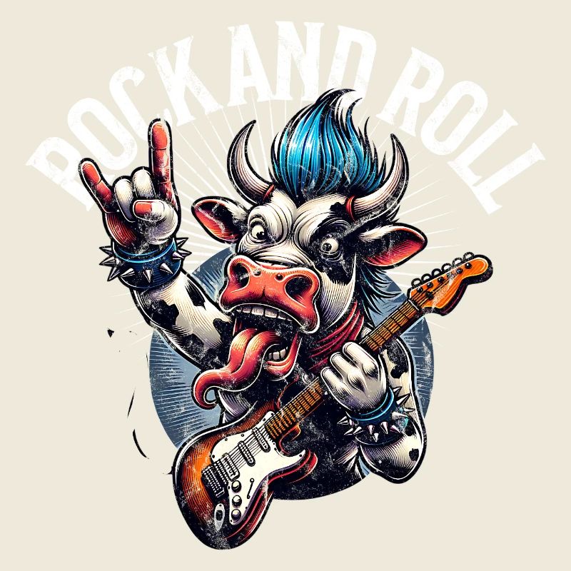 Kuh Rock and Roll Gitarrist E Gitarre