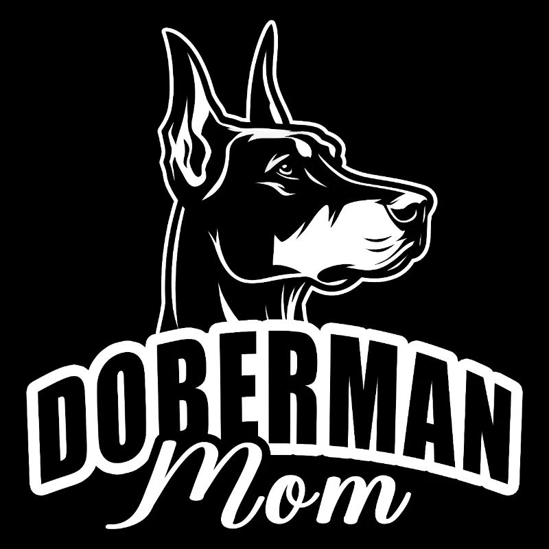 « Doberman Mom » avec tête de chien