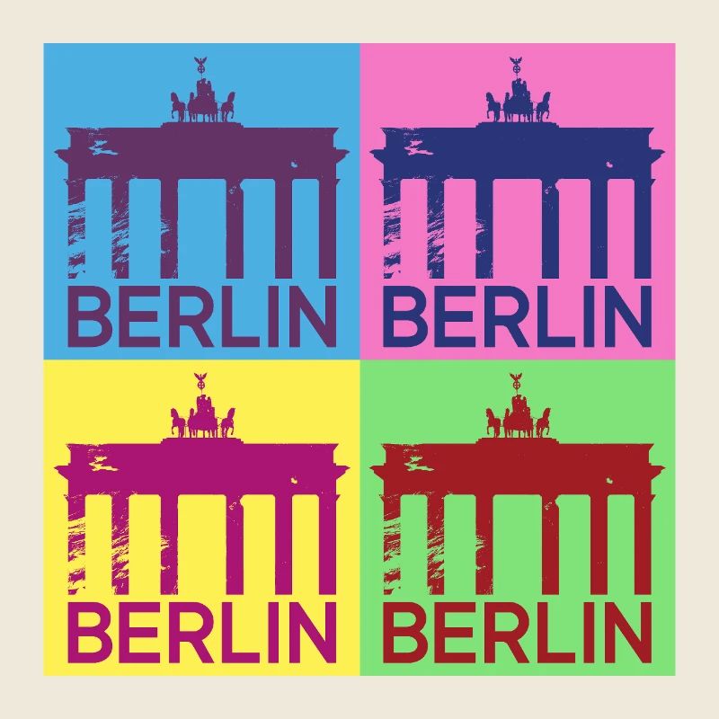 Berlin Skyline City Germany Pop Art Style