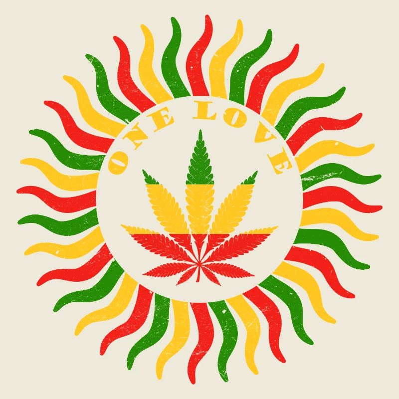 Lebendiges Emblem der Cannabis-Liebe