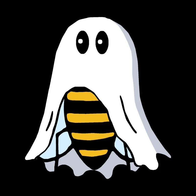 Funny Bee Disguised as Ghost Ghost