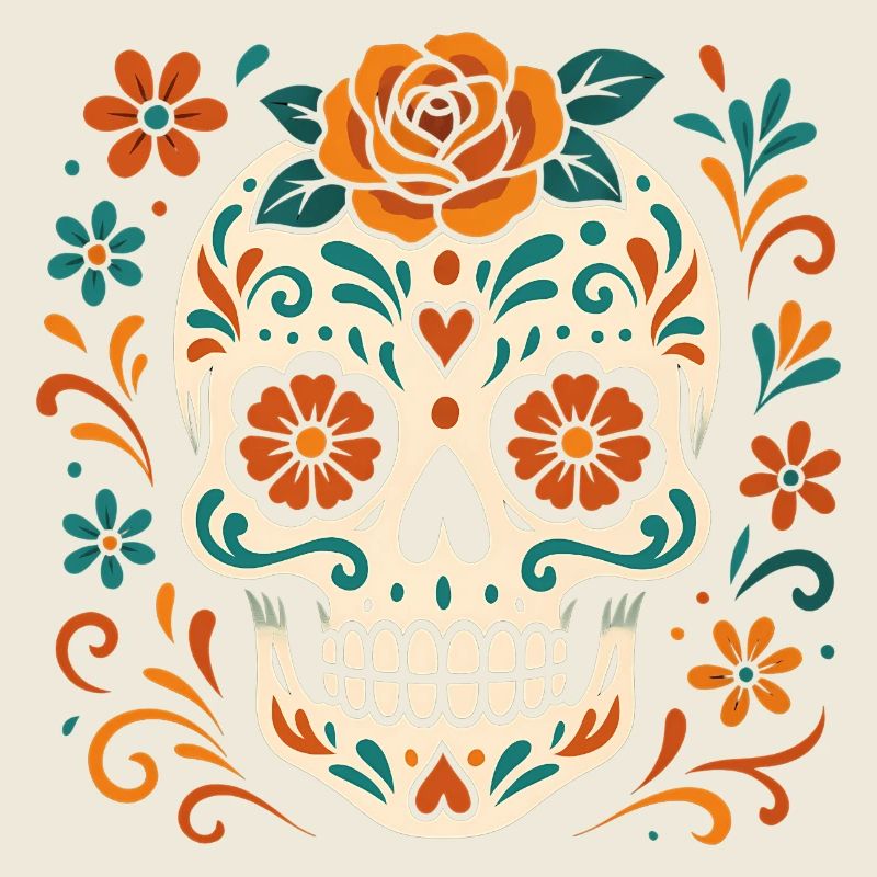 Floral skull with roses