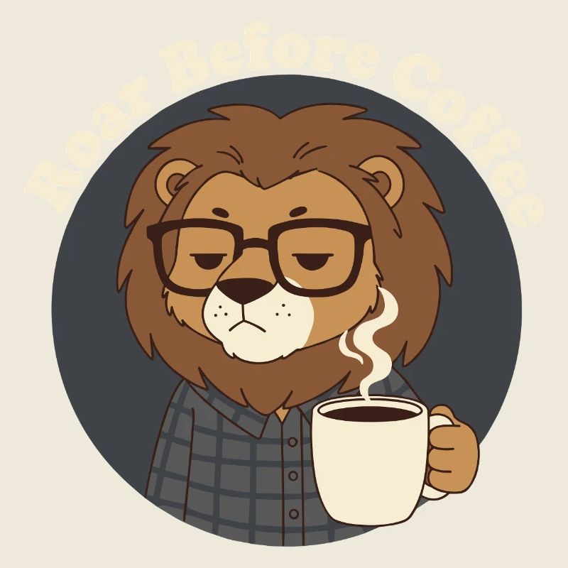 Pas avant le Lion du café
