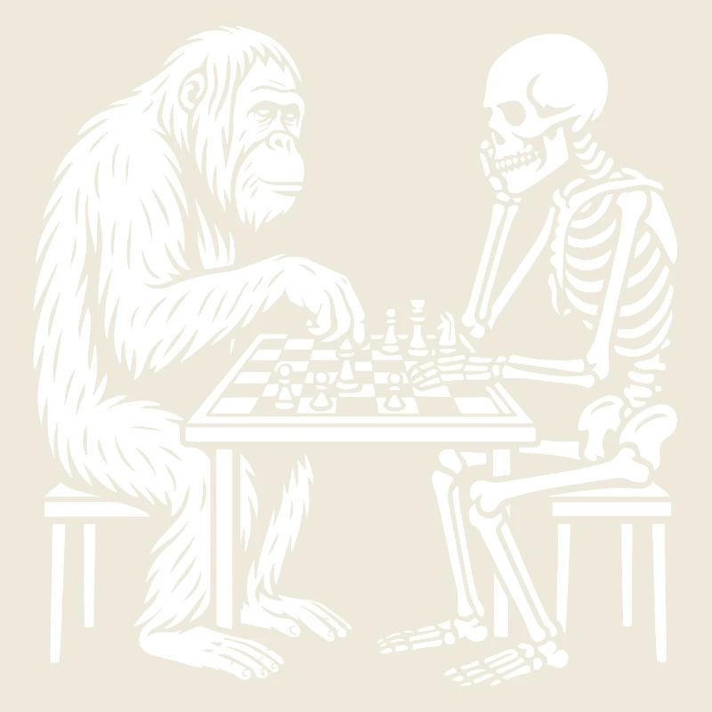 Duel d’échecs Primate contre Squelette