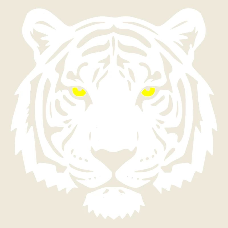 Tiger Head Yellow Eyes Big Cat Vector