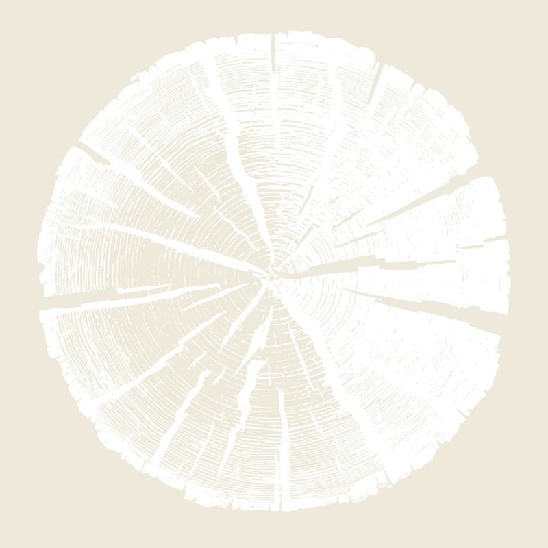 Tree Slice White – Anneaux annuels de design naturel
