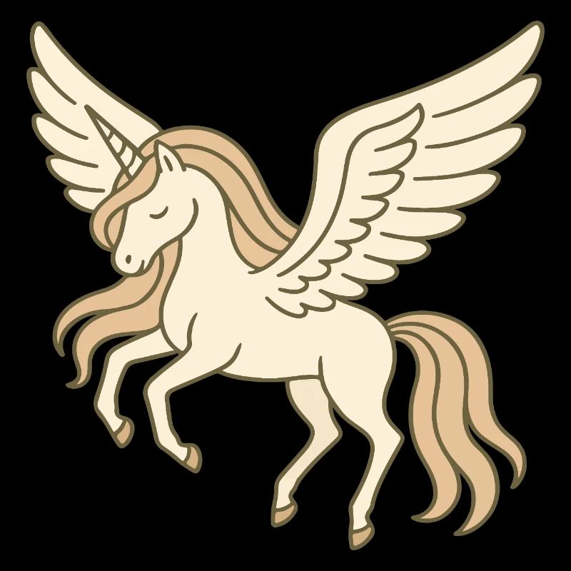 Flying Pastel Pegasus Unicorn with Wings