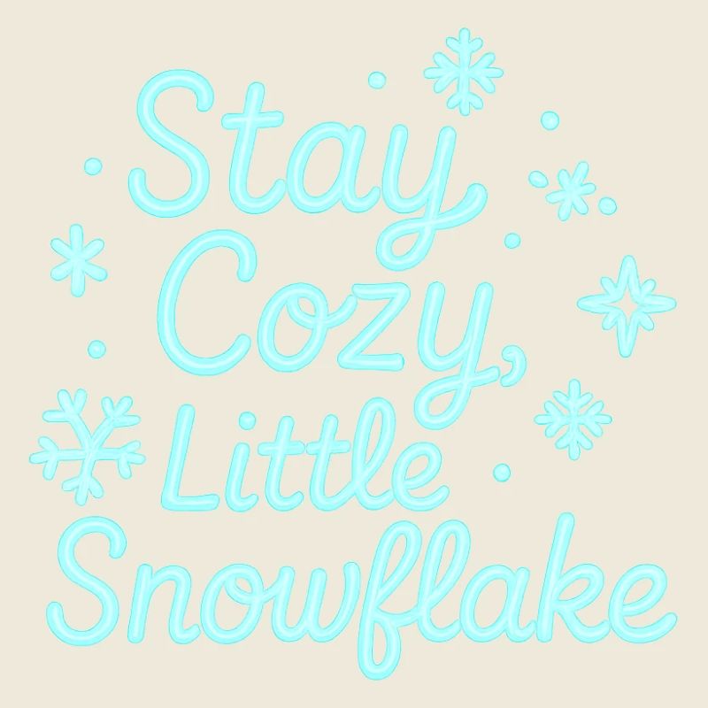 Stay Cozy Snowflake Neon Script