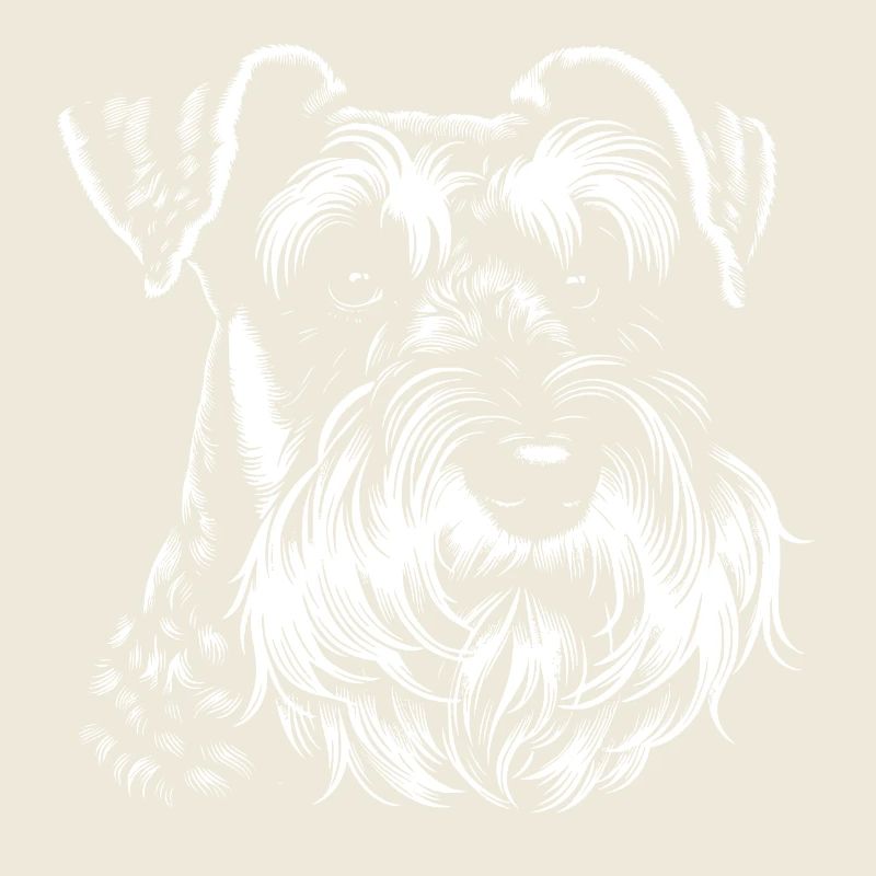 Schnauzer Line Style Portrait