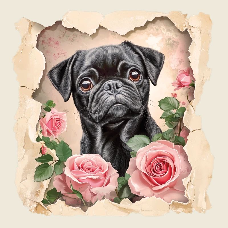 Schwarzer Mops Vintage