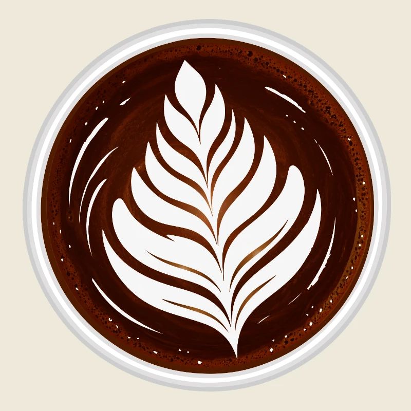 Latte Art Leaf Cappuccino Design