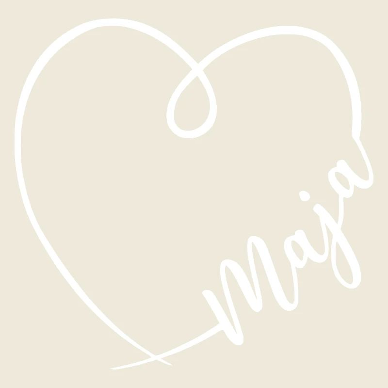 Maja Nom calligraphie coeur