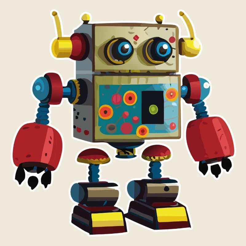 01 Robot Kid Dessin Animé Drôle