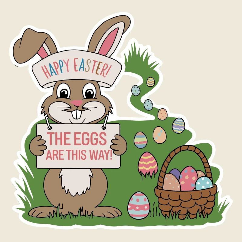 Osterhase mit bunten Eier