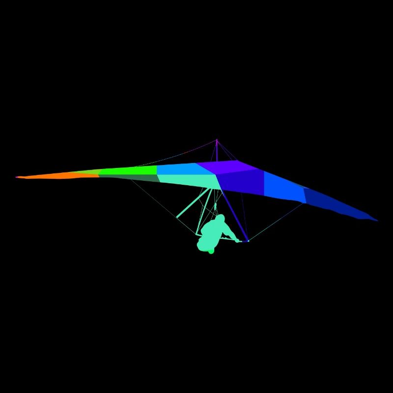 Paraglider fliegen Regenbogen Farben Polygon Sport