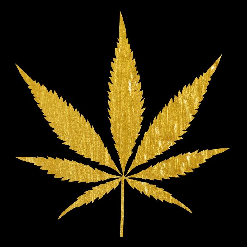 Illustration de feuille de marijuana dorée