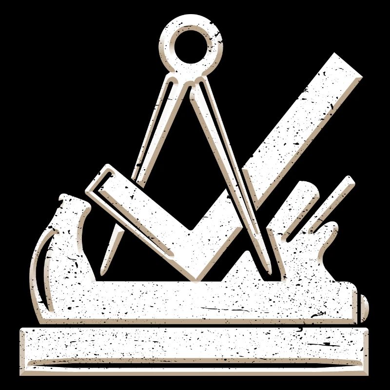 Carpenter and joiner guild symbol 3D grunge used