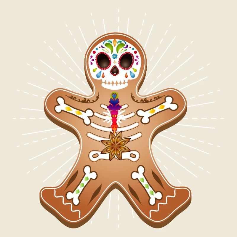 Gingerbread Man Sugar Skull Decor pour Noël