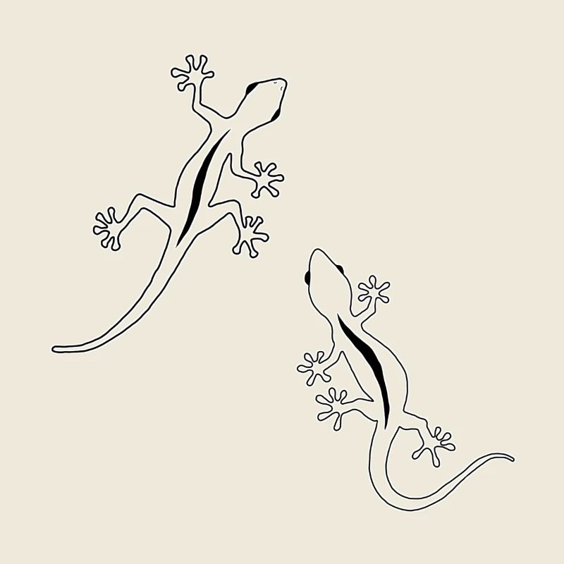 Deux Lézards (noir et blanc)