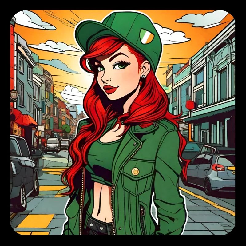 Fille rousse irlandaise cool
