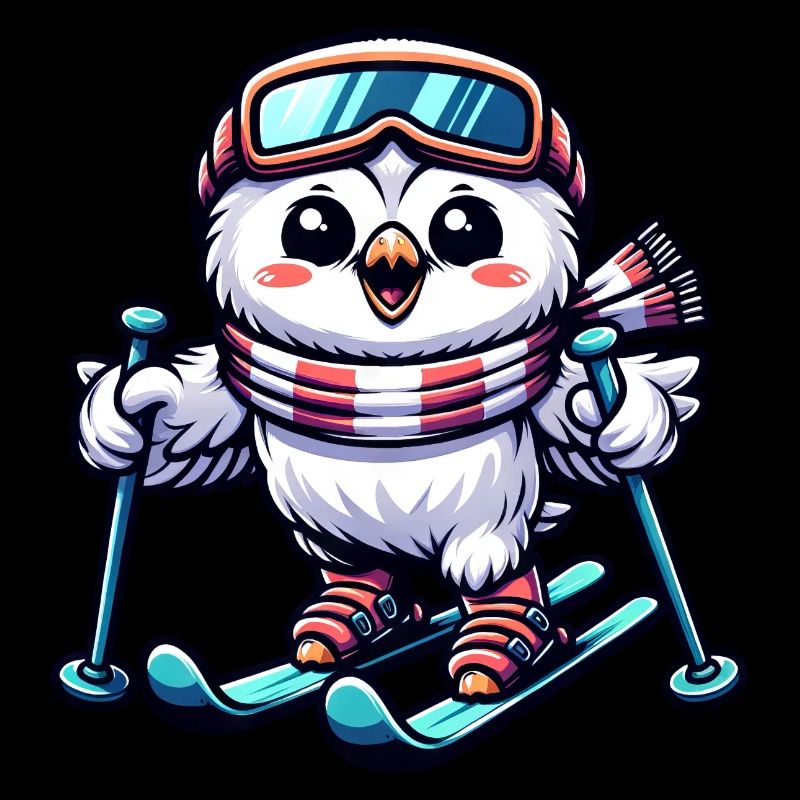 Schneeeule Skifahrer Winter Skiurlaub