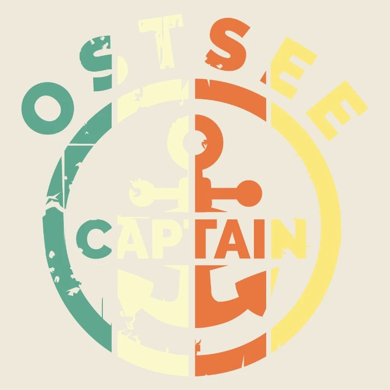 Ostsee captain retro Anker Meer Logo benutzt alt