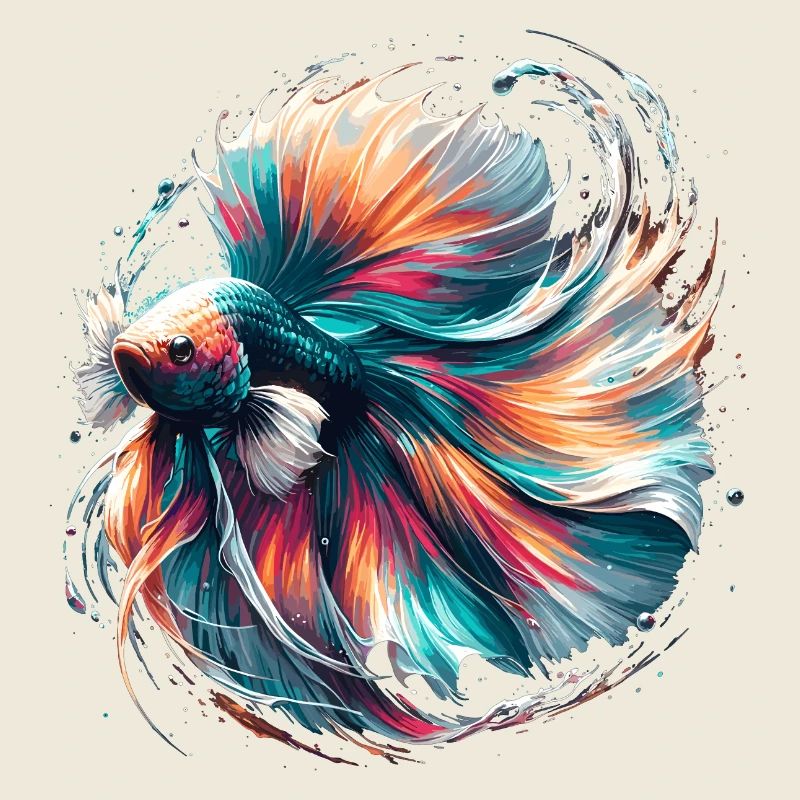 Betta Splendens Lumineux, Coloré