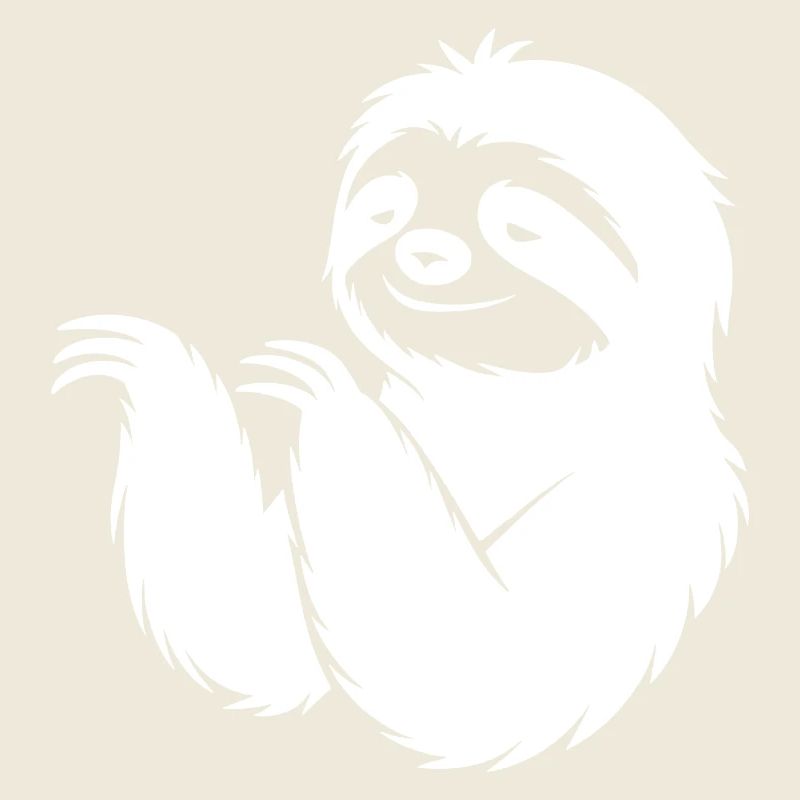 Cool Sloth Silhouette Portrait Face Head