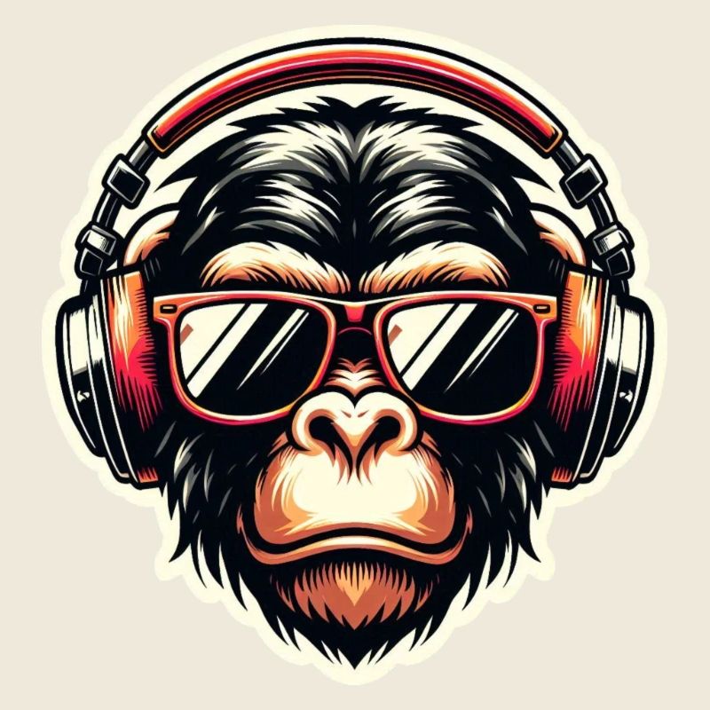Affe Kopfhörer Brille