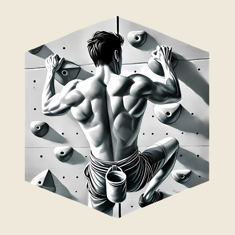 Graustufen-Kletterer-Illustration