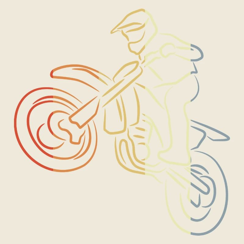 Dessin au trait de motocross