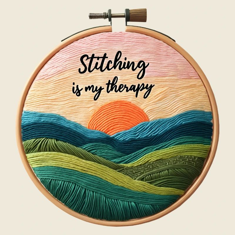 Stitching is my therapy - Embroidery Embroidery Art