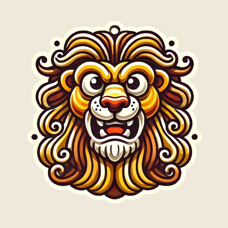 Heftiger Löwe Cartoon Aufkleber Design