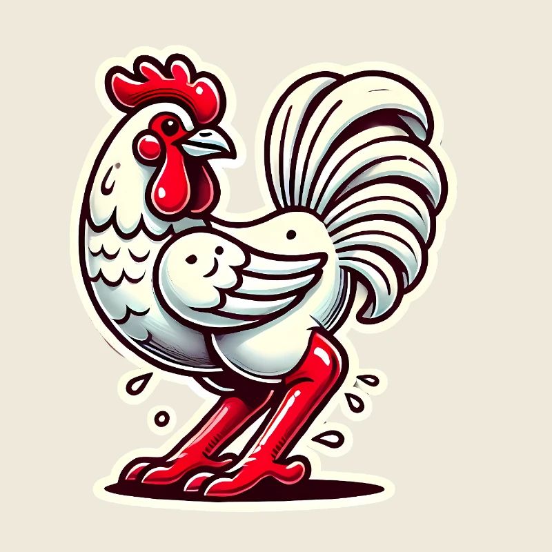 Funny Chicken Cartoon Design