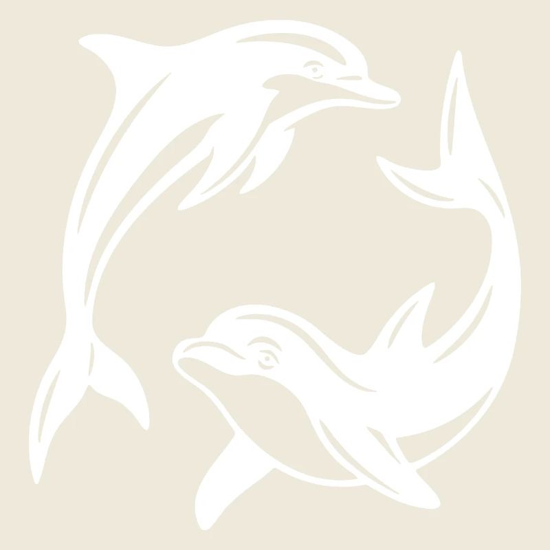 Swirling Dolphins Silhouette Design