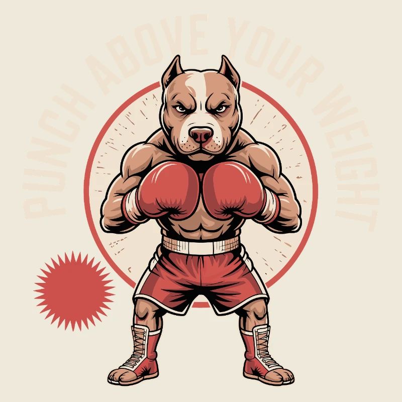 Frappe au-dessus de ton poids Chien de boxe