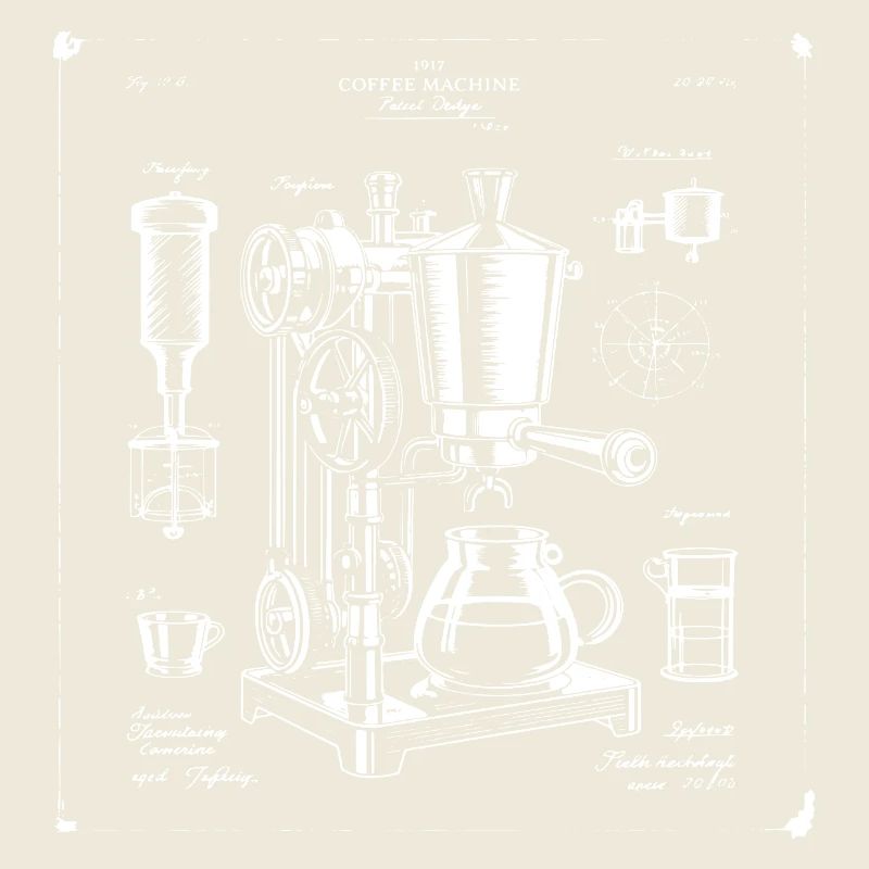 plan de machine à expresso rétro