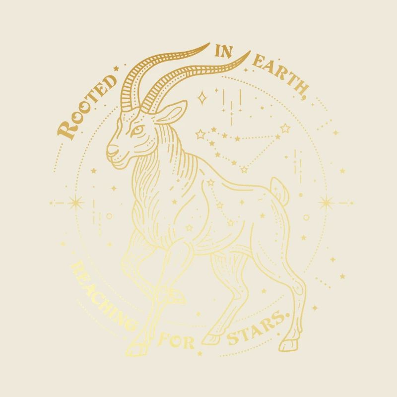 Steinbock Sternzeichen Geschenk – Erde & Sterne Design