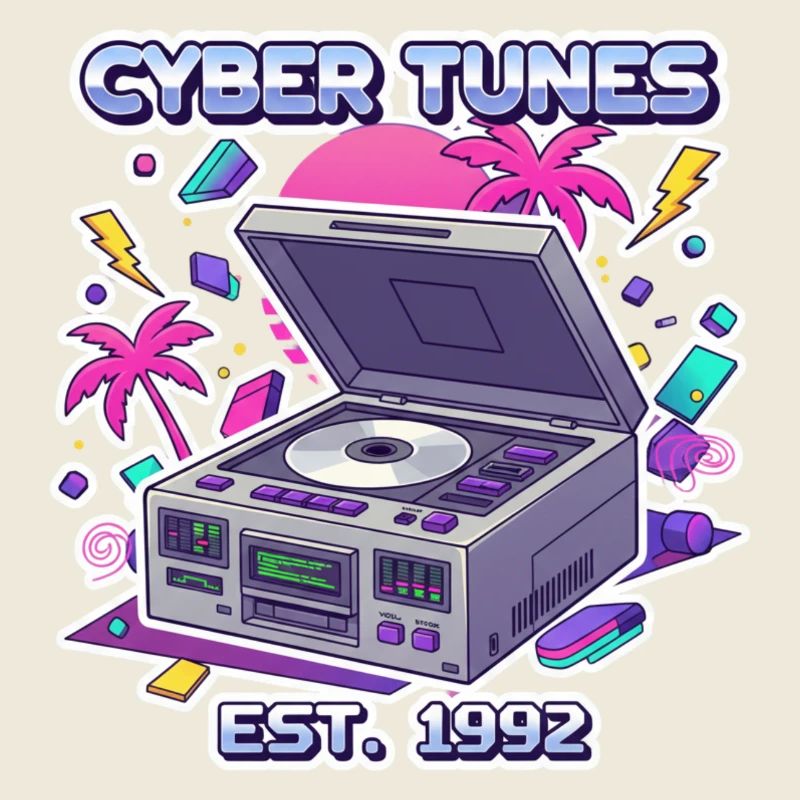 Cyber Tunes 1992 – Retro CD Player Design