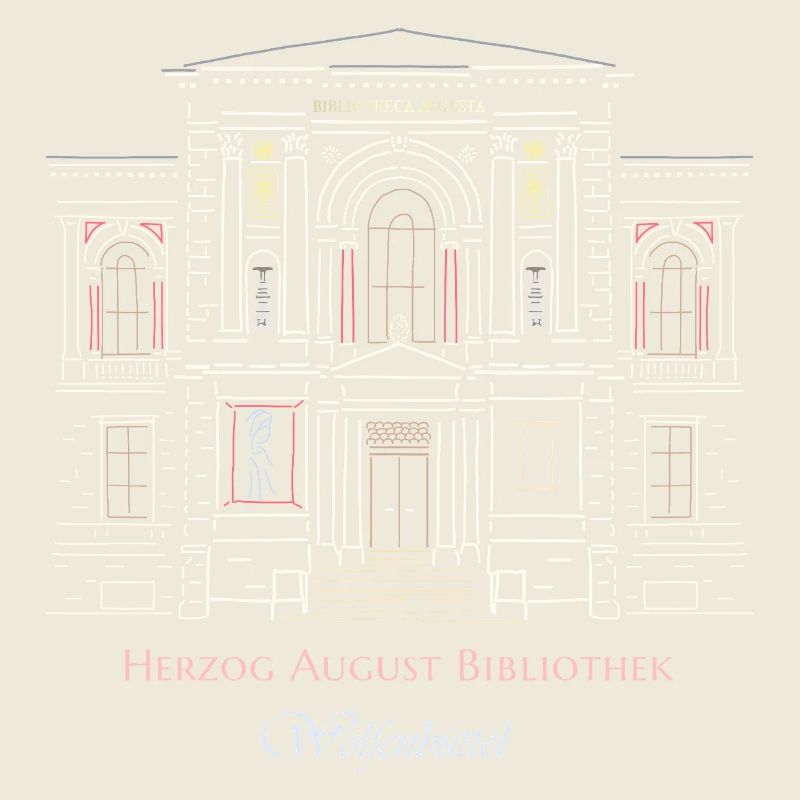 Wolfenbüttel, library hand-drawn