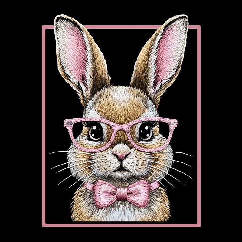 Petit lapin mignon avec des lunettes – Design de lapin drôle