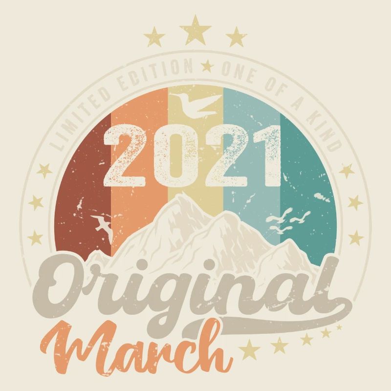 Birthday gift born in March 2021 Retro 2021